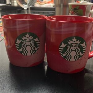 Starbucks Vibrant Red Mugs Pair
